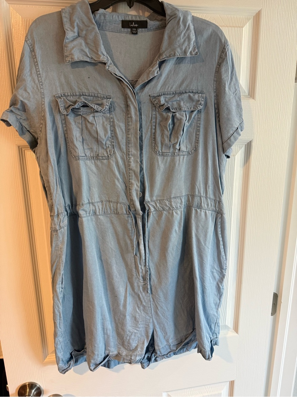 Lulu's Light Blue Denim Romper